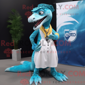 Mascot character of a Cyan...