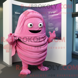 Mascot character of a Pink...