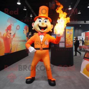 Orange Fire Eater maskot...