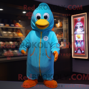 Mascot character of a Cyan...