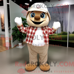 Mascot character of a Beige...