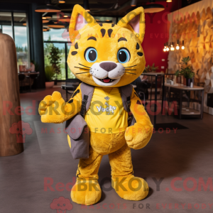 Mascot-karakter af en gul...
