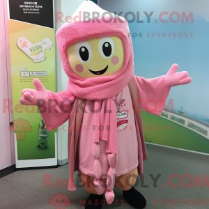 Maskottchenfigur eines rosa...