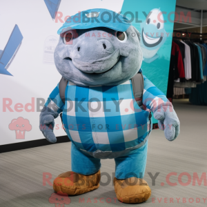 Mascot character of a Cyan...