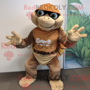 Mascot character of a Brown...