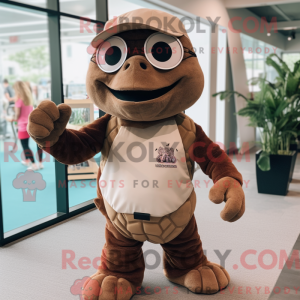 Mascot character of a Brown...