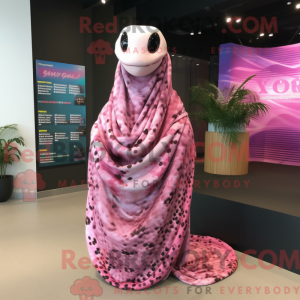 Maskottchenfigur einer rosa...