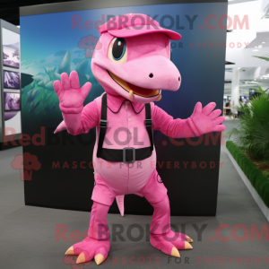 Mascot character of a Pink...