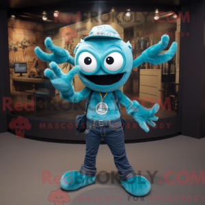 Mascot character of a Teal...