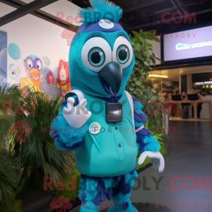 Mascot character of a Cyan...
