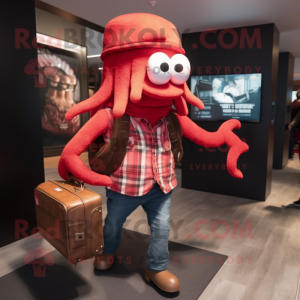 Red Kraken mascotte kostuum...