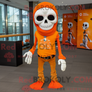 Maskotkarakter af en orange...