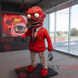 Maskot karakter av en rød...
