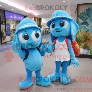 Maskot postava Sky Blue...