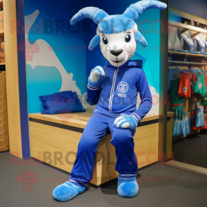 Blue Goat mascotte kostuum...