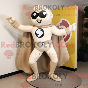 Maskotkarakter af en beige...