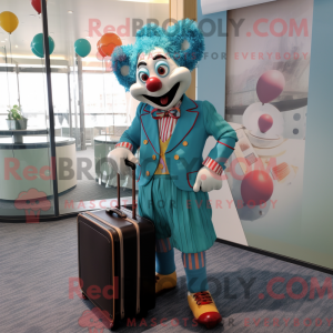 Postava maskota Teal Clown...