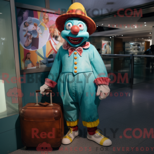 Postava maskota Teal Clown...