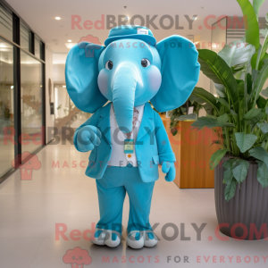 Mascot character of a Cyan...