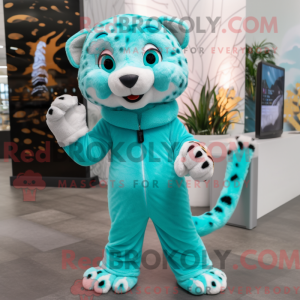 Mascot character of a Cyan...