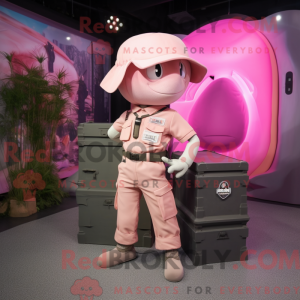 Maskot karakter af en Pink...