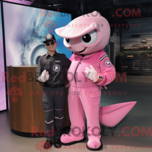 Maskottchen eines rosa...