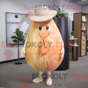 Mascot character of a Beige...