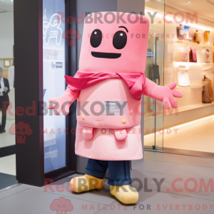 Maskotkarakter af en Pink...