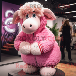 Maskotkarakter af en Pink...