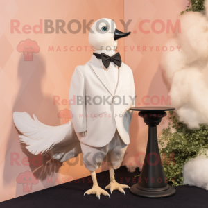 Beige Pigeon maskot kostume...