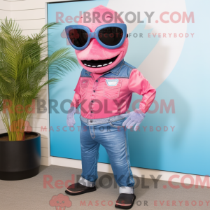 Postava maskota růžové...