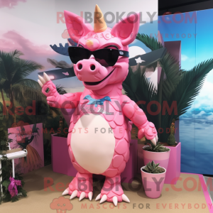 Mascot character of a Pink...