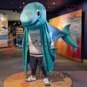 Mascot character of a Teal...