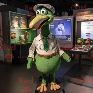 Maskot karakter af en grøn...