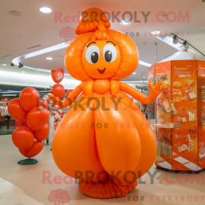 Maskotkarakter af en orange...