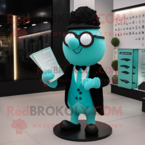 Cyan Falafel maskot kostume...