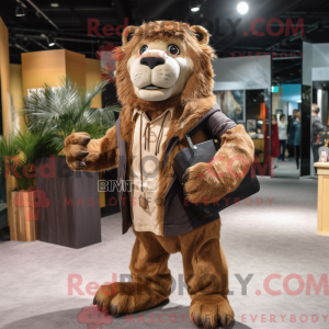 Mascot character of a Brown...