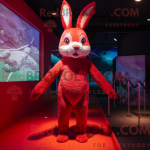 Mascottefiguur van een rood...