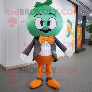 Grön Orange maskot kostym...