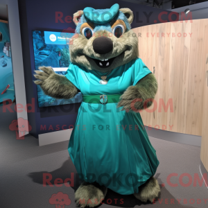 Mascot character of a Teal...