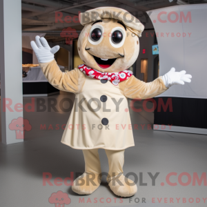 Mascot character of a Beige...