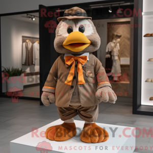 Mascot character of a Brown...