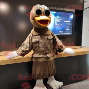 Mascot character of a Brown...