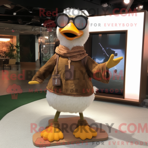 Maskot-karakter af en brun...