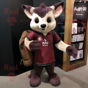 Maroon Aye-Aye maskot drakt...