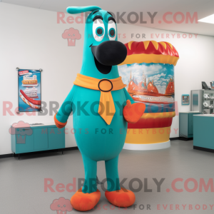 Mascot character of a Teal...