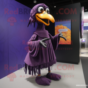 Purple Crow maskot kostym...