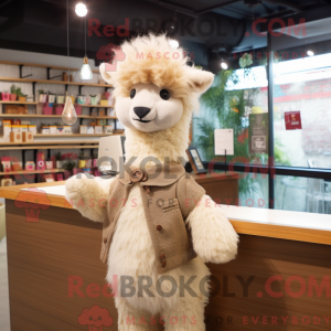 Mascot character of a Beige...