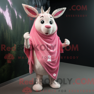 Mascottefiguur van een roze...