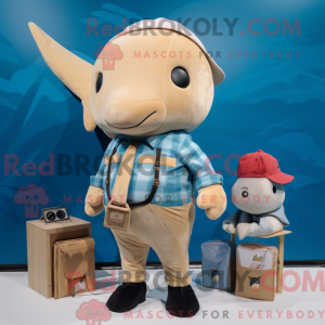 Mascot character of a Tan...